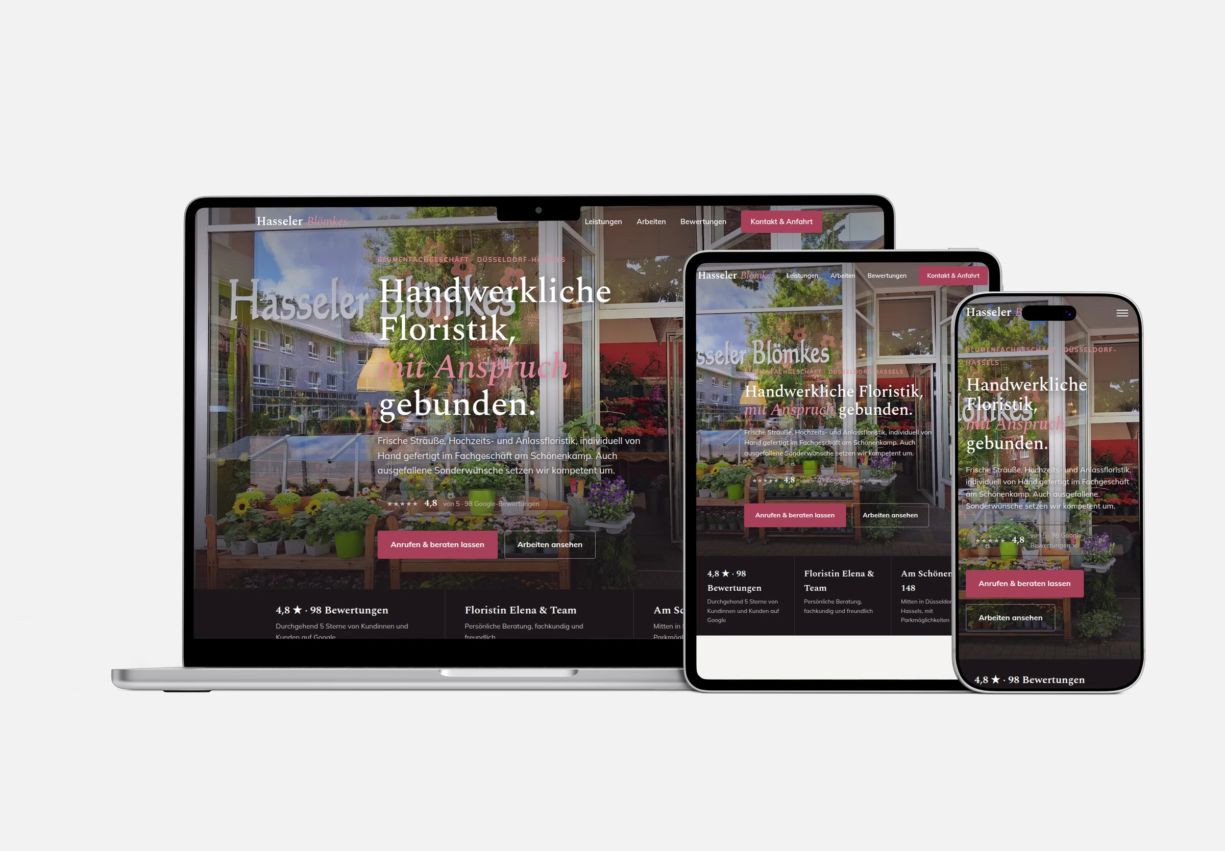 Hasseler Blömkes Designstudie für einen persönlichen Blumenladen-Auftritt