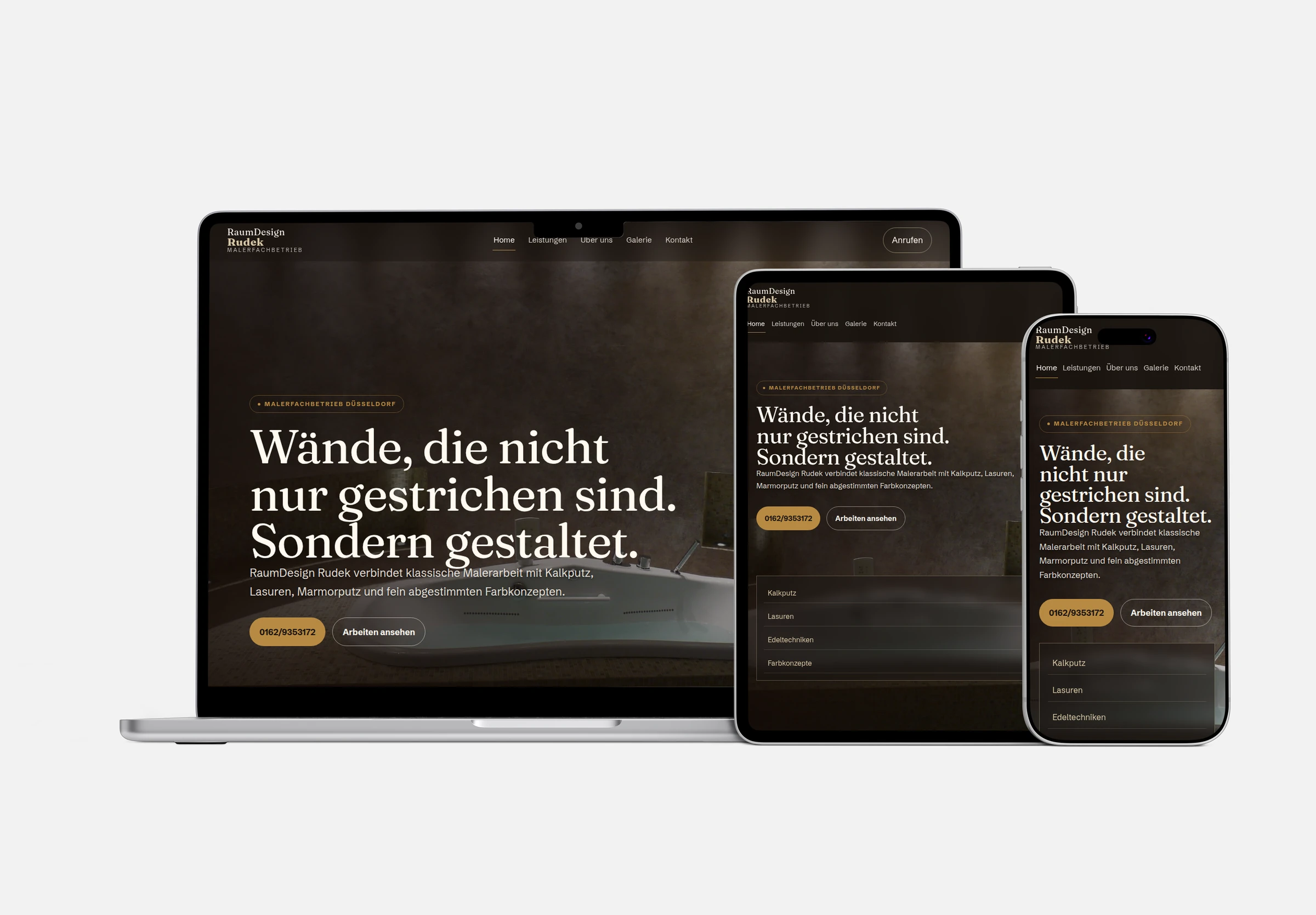 RaumDesign Rudek Designstudie mit warmen Farben und Innenraumfotografie